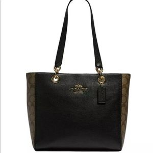 Coach F80810 Jes Tote Khaki Signature Leather Bag